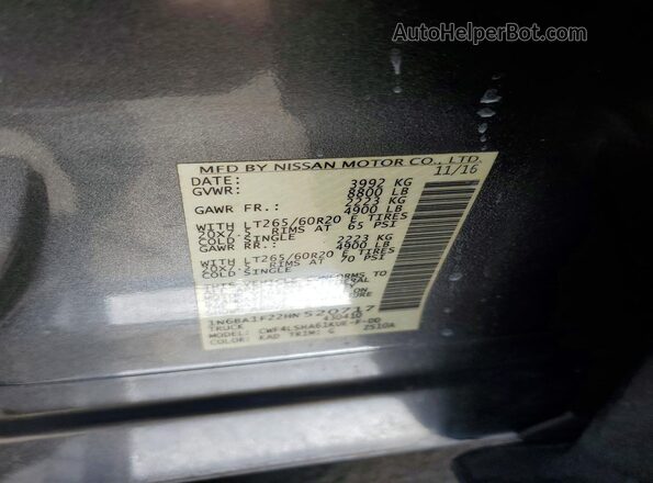 1N6BA1F22HN520717 2017 NISSAN TITAN Charcoal 