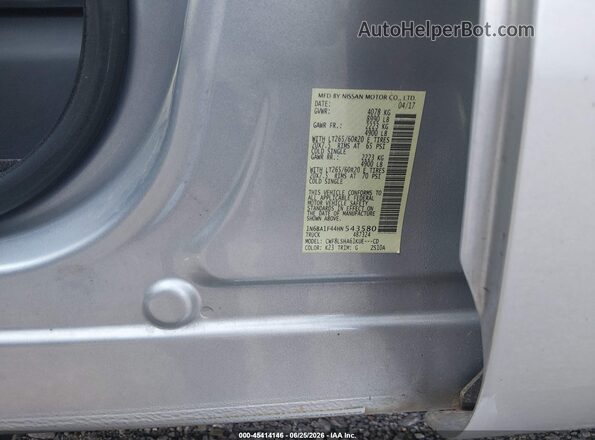 1N6BA1F44HN543580 2017 NISSAN TITAN XD Silver ძრავის განყოფილების ხედი