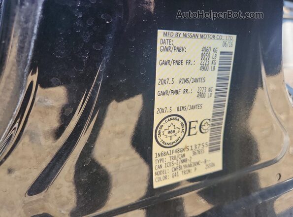 1N6BA1F48GN513755 2016 NISSAN TITAN Черный Вид подкапотного пространства