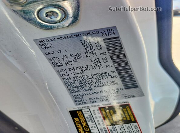 1N6ED1CL6RN652558 2024 NISSAN FRONTIER White 