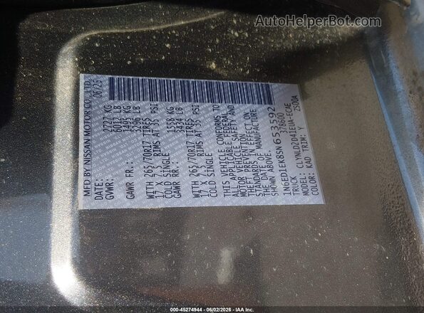 1N6ED1EK8SN653592 2025 NISSAN FRONTIER Gray Engine compartment view