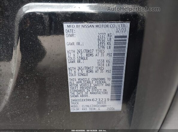 1N6ED1EK9RN623219 2024 NISSAN FRONTIER Black ძრავის განყოფილების ხედი