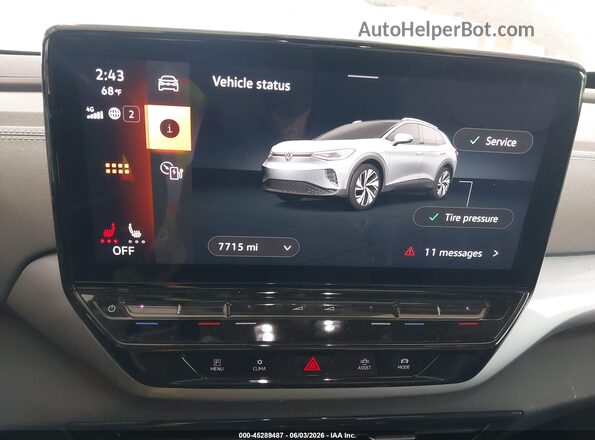 1V25MPE8XRC016122 2024 VOLKSWAGEN ID.4 Gray Vista de los asientos traseros