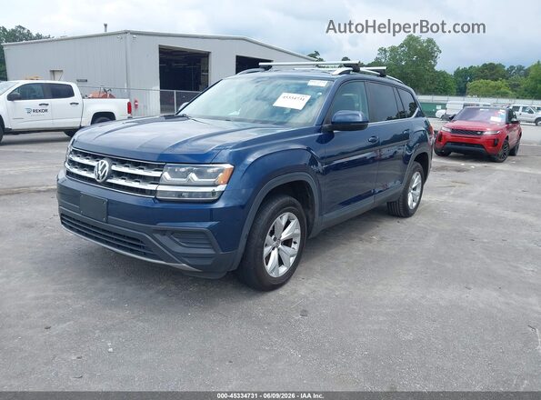 1V2AP2CA0JC595723 2018 VOLKSWAGEN ATLAS Blue Vista tres cuartos delantera izquierda