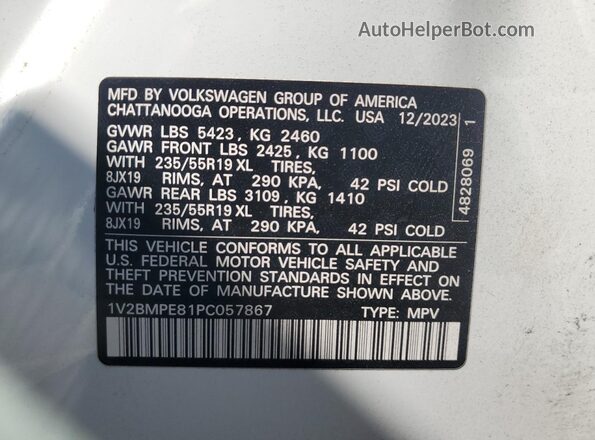 1V2BMPE81PC057867 2023 VOLKSWAGEN ID.4 White ძრავის განყოფილების ხედი