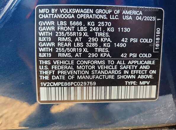 1V2CMPE86PC029759 2023 VOLKSWAGEN ID.4 Blue 