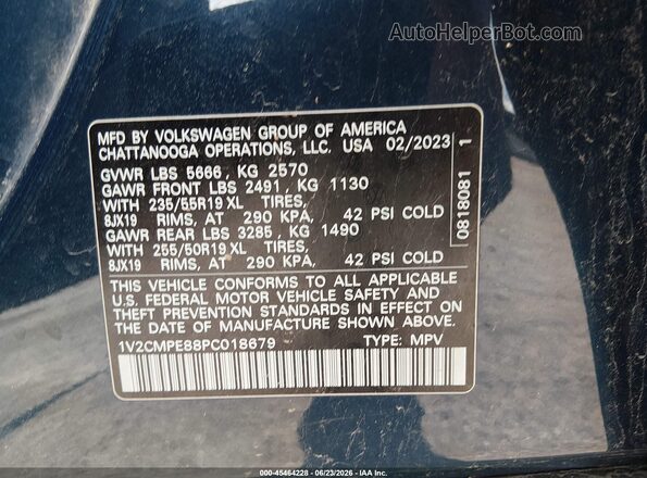 1V2CMPE88PC018679 2023 VOLKSWAGEN ID.4 Blue Engine compartment view
