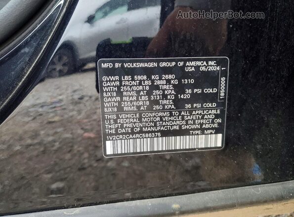 1V2CR2CA4RC586375 2024 VOLKSWAGEN ATLAS Черный 