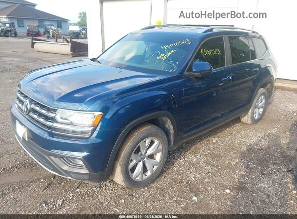 1V2CR2CA5JC564132 2018 VOLKSWAGEN ATLAS Blue Առջևի ձախ երեք քառորդ տեսարան