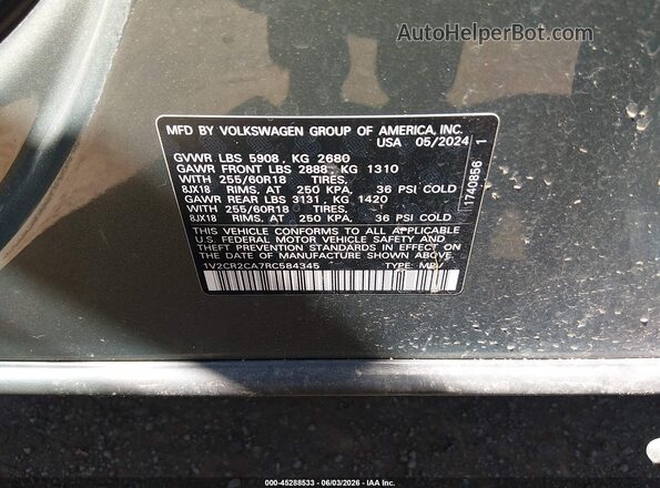 1V2CR2CA7RC584345 2024 VOLKSWAGEN ATLAS Green ძრავის განყოფილების ხედი