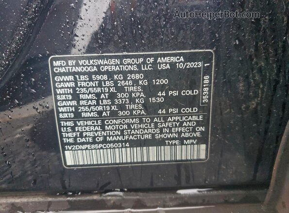 1V2DNPE85PC050314 2023 VOLKSWAGEN ID.4 Black VIN sticker view
