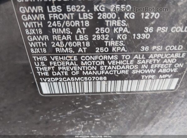 1V2DP2CA5MC507086 2021 VOLKSWAGEN ATLAS Black Vista del compartimento del motor