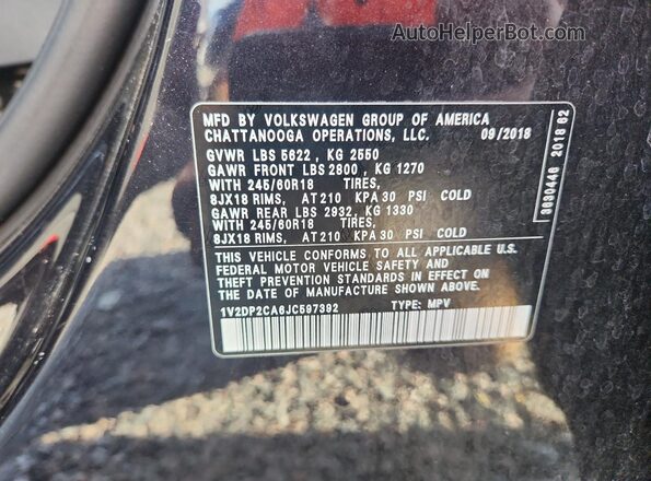 1V2DP2CA6JC597392 2018 VOLKSWAGEN ATLAS Black 