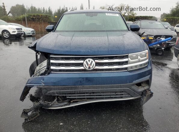 1V2DR2CA7KC506092 2019 VOLKSWAGEN ATLAS Blue Front view