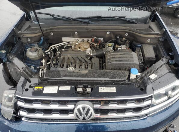1V2DR2CA7KC506092 2019 VOLKSWAGEN ATLAS Blue Engine compartment view