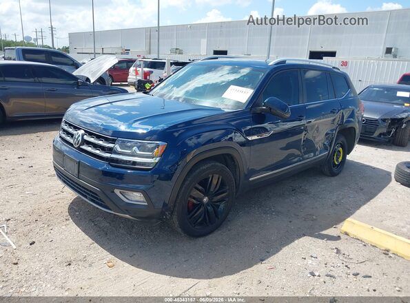 1V2ER2CA7KC520496 2019 VOLKSWAGEN ATLAS Blue Առջևի ձախ երեք քառորդ տեսարան