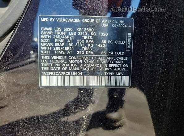 1V2FR2CA7RC588604 2024 VOLKSWAGEN ATLAS Black 