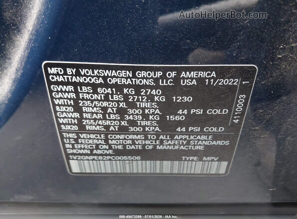 1V2GNPE82PC005506 2023 VOLKSWAGEN ID.4 Navy ძრავის განყოფილების ხედი