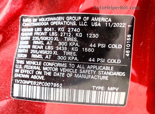 1V2GNPE82PC007952 2023 VOLKSWAGEN ID.4 Red Սալոնի 360 աստիճան տեսք