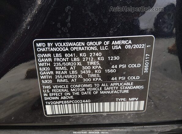1V2GNPE85PC002440 2023 VOLKSWAGEN ID.4 Black ძრავის განყოფილების ხედი