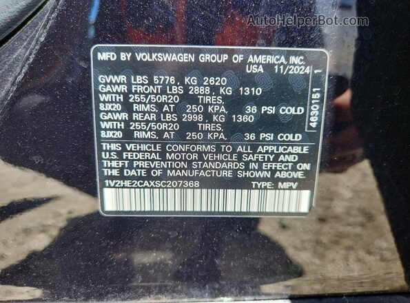 1V2HE2CAXSC207368 2025 VOLKSWAGEN ATLAS Black 