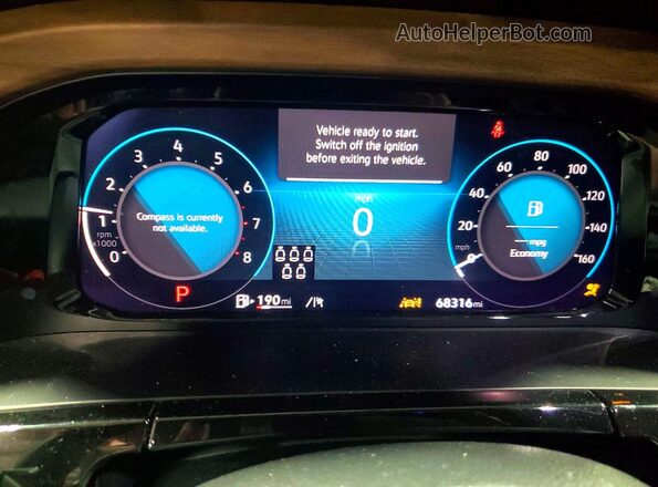 1V2HR2CA1SC504503 2025 VOLKSWAGEN ATLAS Gray Вид щитка приладів