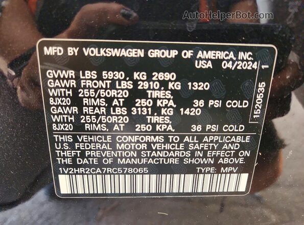1V2HR2CA7RC578065 2024 VOLKSWAGEN ATLAS Black 