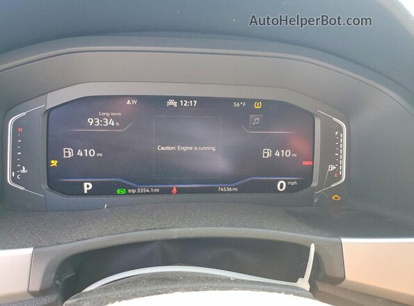 1V2JR2CA4NC537159 2022 VOLKSWAGEN ATLAS Gray Vista del cuadro de instrumentos