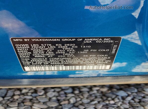 1V2KE2CA2SC215048 2025 VOLKSWAGEN ATLAS Blue 