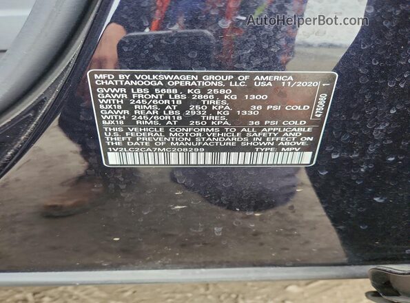 1V2LC2CA7MC208299 2021 VOLKSWAGEN ATLAS Black 