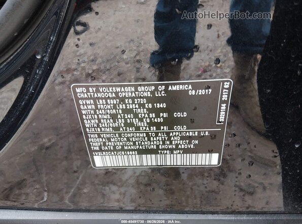 1V2LR2CA7JC519662 2018 VOLKSWAGEN ATLAS Black Vista del compartimento del motor