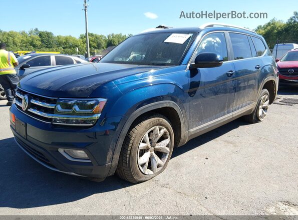 1V2MR2CA2JC510582 2018 VOLKSWAGEN ATLAS Blue Առջևի ձախ երեք քառորդ տեսարան