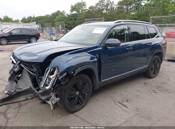 1V2NR2CA4KC623567 2019 VOLKSWAGEN ATLAS Blue Передня ліва чверть