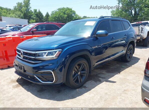 1V2RR2CA2MC589391 2021 VOLKSWAGEN ATLAS Blue Передня ліва чверть