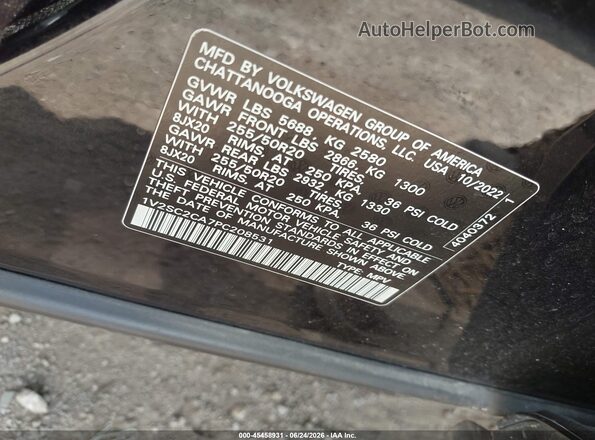 1V2SC2CA7PC208531 2023 VOLKSWAGEN ATLAS Black Engine compartment view