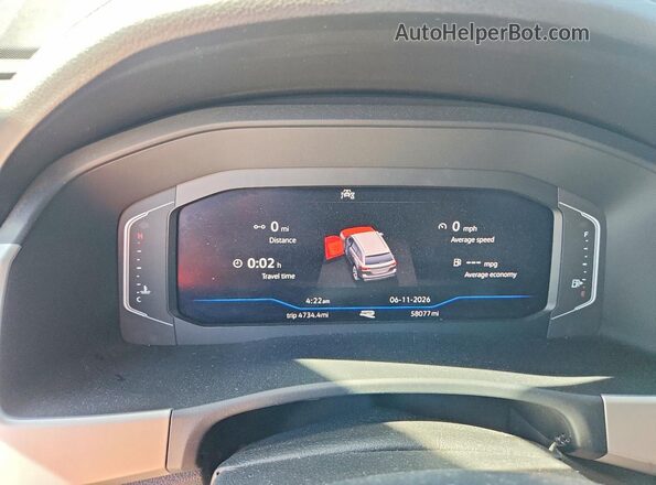 1V2SR2CA4MC572755 2021 VOLKSWAGEN ATLAS Черный Вид щитка приборов