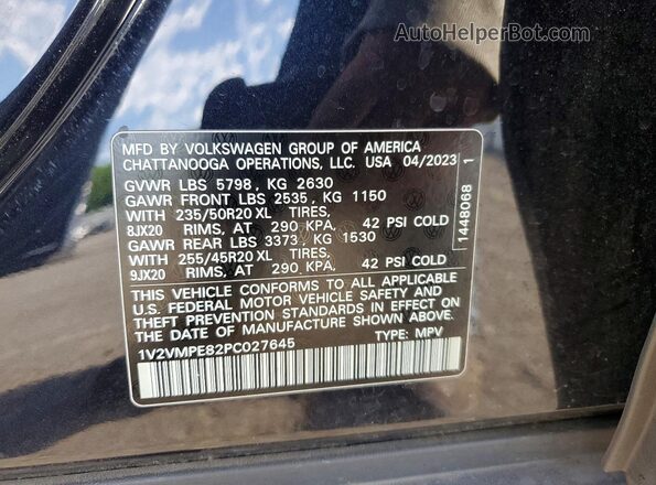 1V2VMPE82PC027645 2023 VOLKSWAGEN ID.4 Black ძრავის განყოფილების ხედი