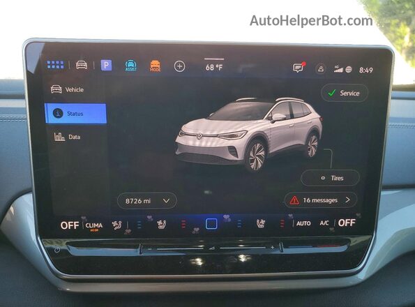 1V2VRPE8XRC000357 2024 VOLKSWAGEN ID.4 White ხელსაწყოთა პანელის ხედი
