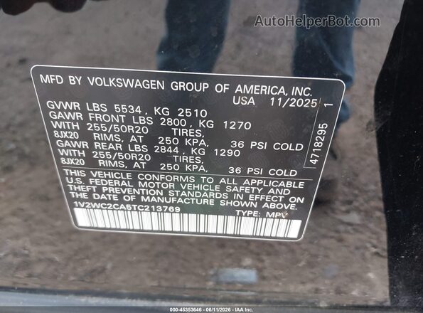 1V2WC2CA5TC213769 2026 VOLKSWAGEN ATLAS Black Շարժիչի բաժամունքի տեսք