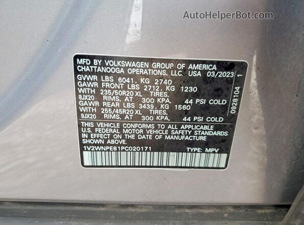 1V2WNPE81PC020171 2023 VOLKSWAGEN ID.4 Silver Widok komory silnika