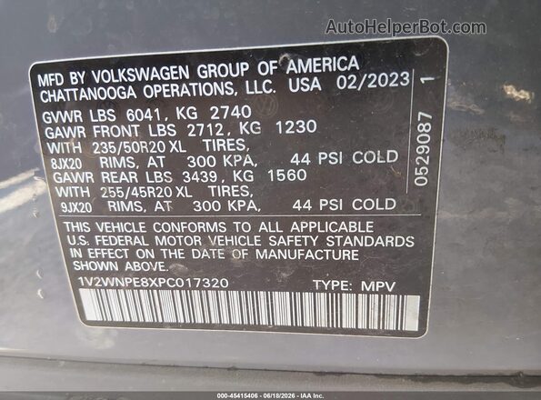 1V2WNPE8XPC017320 2023 VOLKSWAGEN ID.4 Gray ძრავის განყოფილების ხედი
