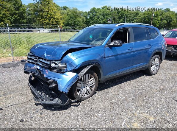 1V2WR2CA7KC520115 2019 VOLKSWAGEN ATLAS Синий Передняя левая четверть