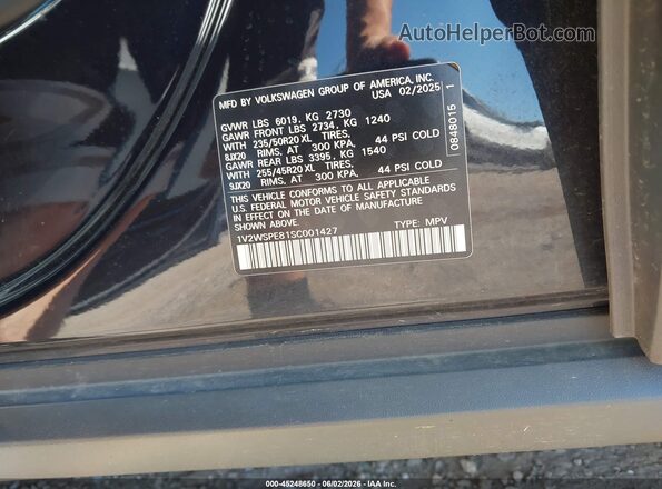 1V2WSPE81SC001427 2025 VOLKSWAGEN ID.4 Черный Вид подкапотного пространства