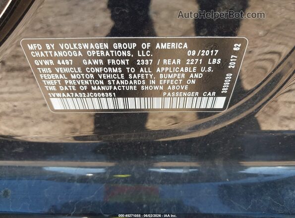 1VWAA7A32JC006351 2018 VOLKSWAGEN PASSAT Beige Շարժիչի բաժամունքի տեսք
