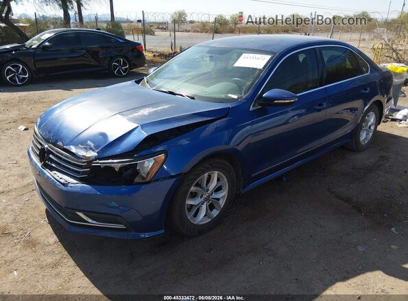 1VWAT7A30GC068348 2016 VOLKSWAGEN PASSAT Blue Առջևի ձախ երեք քառորդ տեսարան