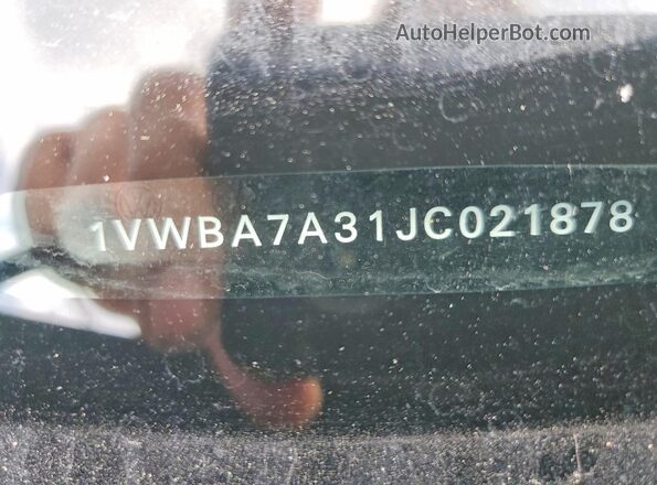 1VWBA7A31JC021878 2018 VOLKSWAGEN PASSAT Gray Вид наклейки з VIN-кодом