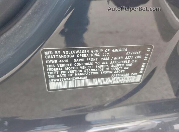 1VWDT7A34HC084535 2017 VOLKSWAGEN PASSAT Серый Вид подкапотного пространства