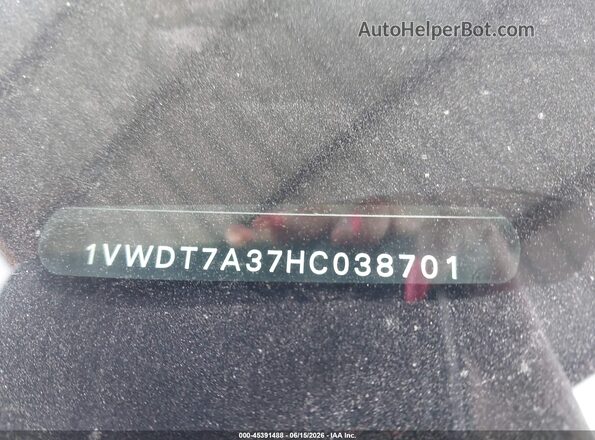 1VWDT7A37HC038701 2017 VOLKSWAGEN PASSAT Black 