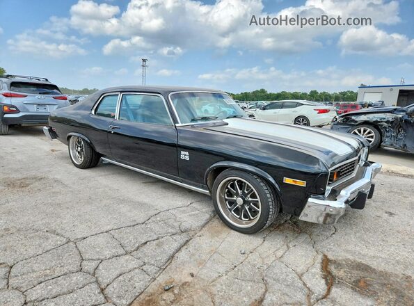 1X27H4W103803 1974 CHEVROLET NOVA Черный Передняя правая четверть