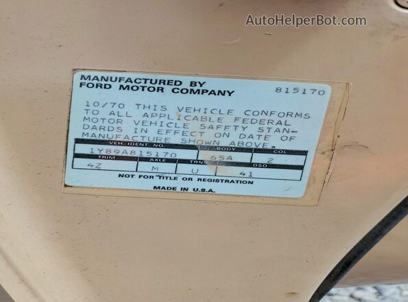 1Y89A815170 1971 LINCOLN CONTINENTA Tan Engine compartment view